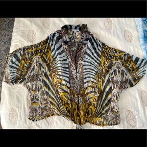 Alberto Makali Sheer Button down Blouse NWOT